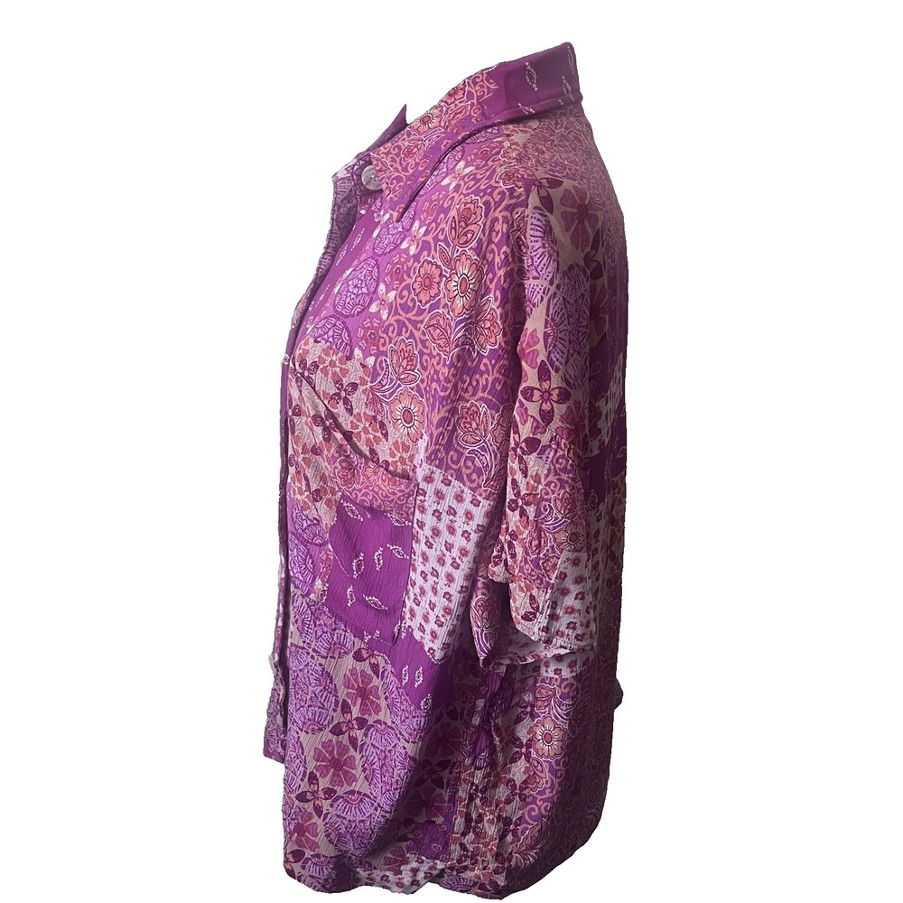 Piper & Scoot Patchwork Boho Button Front Blouse … - image 5